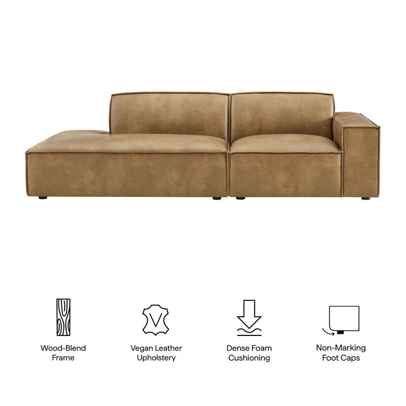 Restore 2-Piece Vegan Leather Modular Loveseat