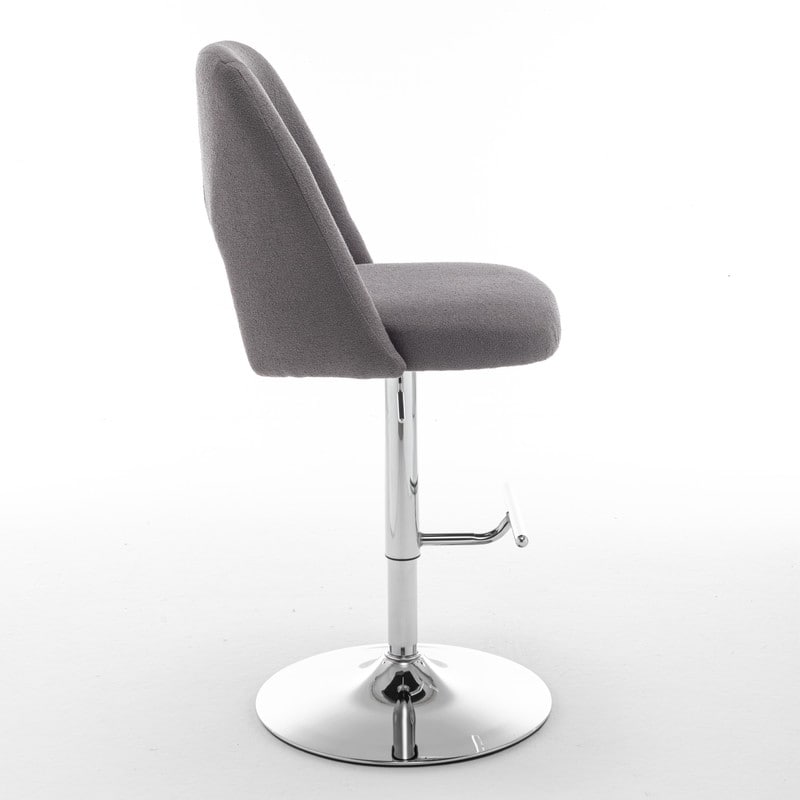 Best Quality Furniture Adjustable Textured Fabric Barstools with Chrome Finish Base (Set of 2)