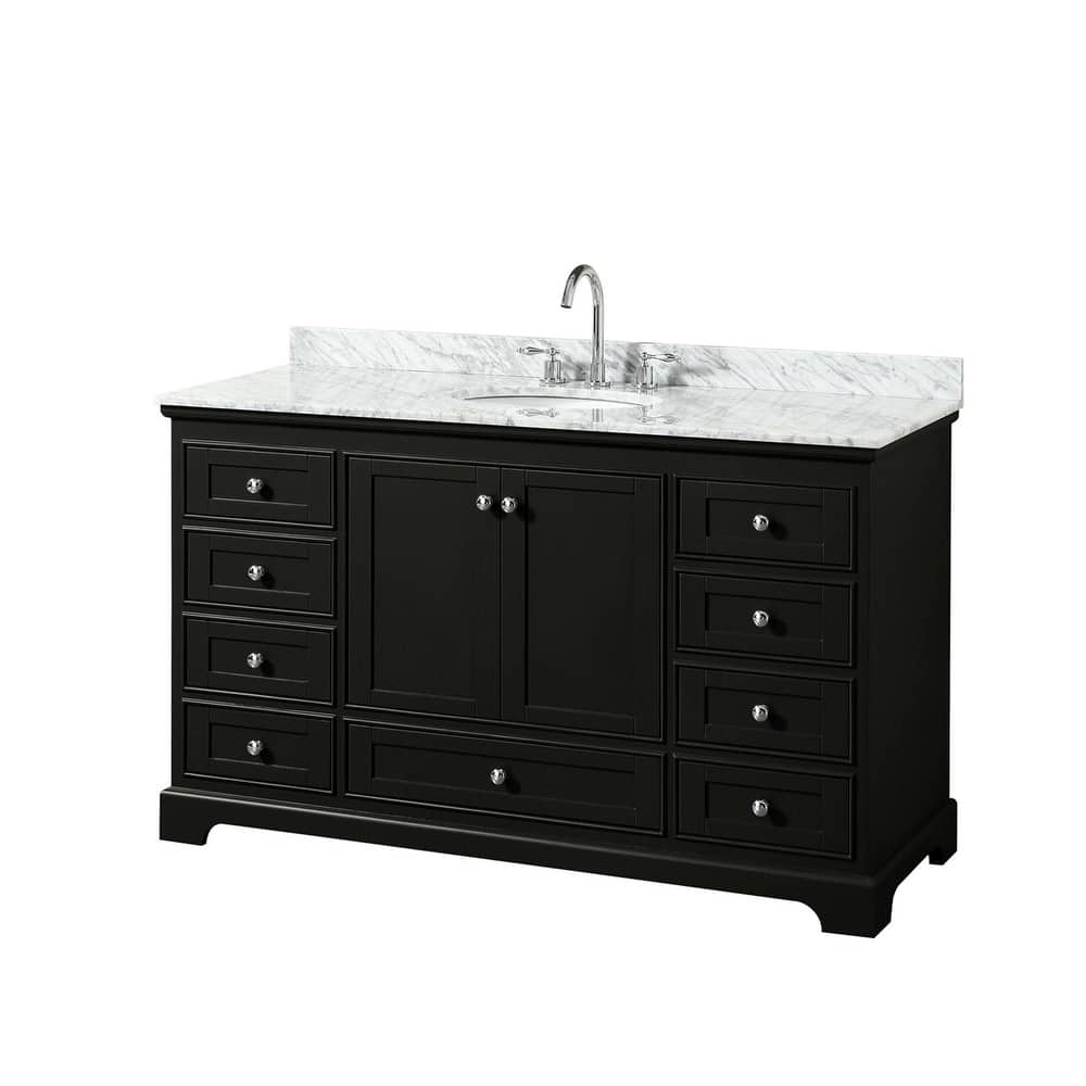 Wyndham Collection Deborah 60" Free Standing Single Vanity Set with