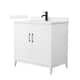 Option White, Black Trim, White Cultured Marble Top