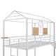 preview thumbnail 3 of 15, White Twin over Twin Size Metal House Bunk Bed With Slide for Kids, Teens, Girls, Boys