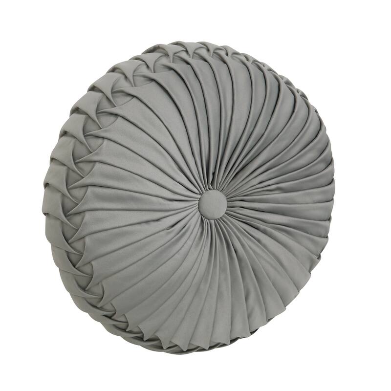 Renata Tufted Round Decorative Throw Pillow - Polyester - Teal - Accent