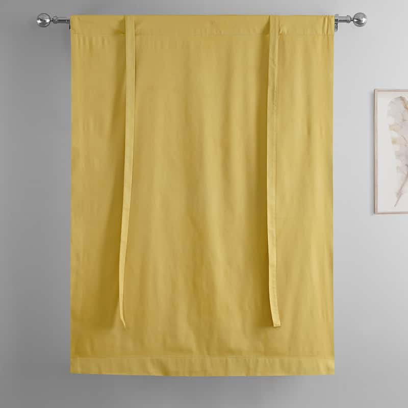 Exclusive Fabrics Solid Blackout Cotton Tie-Up Window Shade (1 Panel)