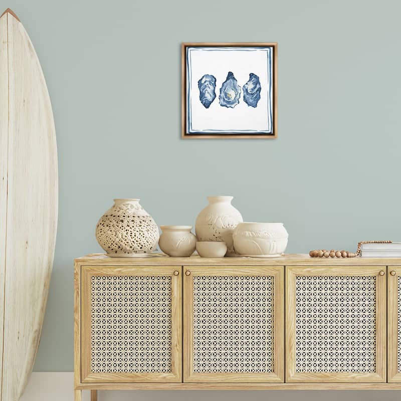 Stupell Oyster Shell Trio Framed Floater Canvas Wall Art Design By Lucille Price