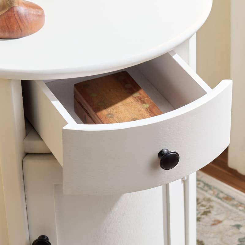 SAFAVIEH Celestia Grey Swivel Storage Accent Table - 18"W x 18"D x 26"H