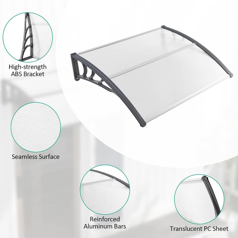Costway 48" x 40" Window Outdoor Awning Door Canopy Exterior Awning - See Details