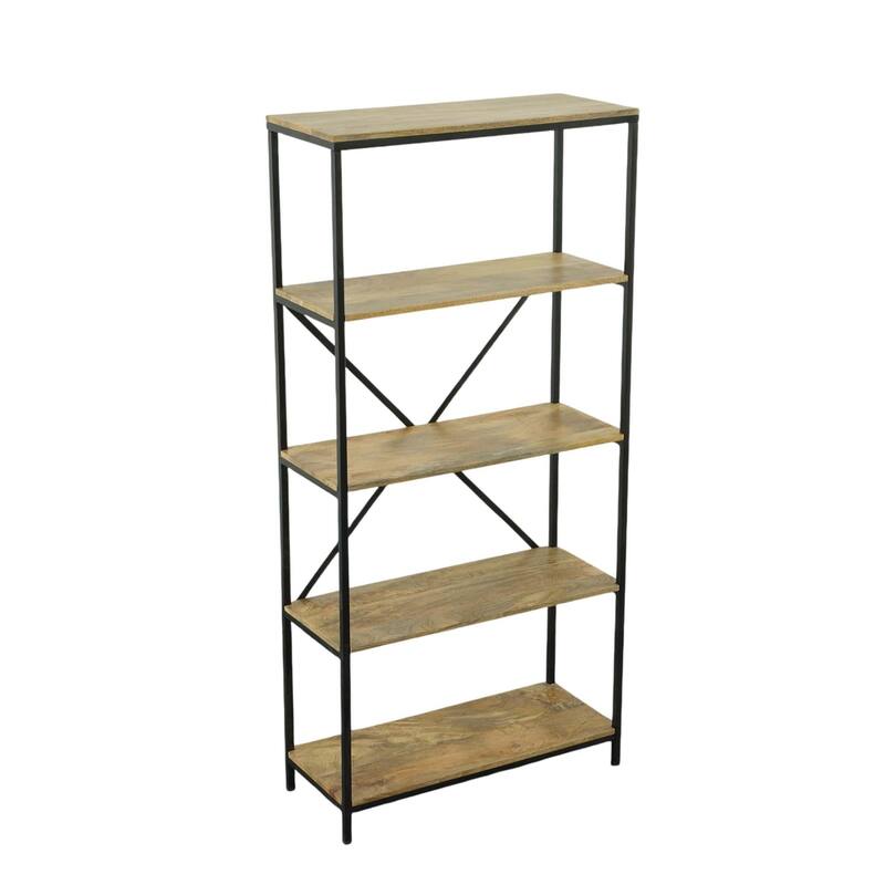 5 Tier Storage Book Shelves - Brown and Black