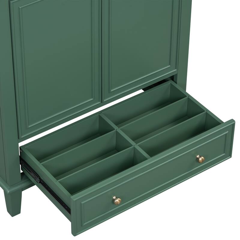 Solid Wood Bathroom Vanity Base with Functional Cabinet and Center Sink Compatibility - 29.5in L
