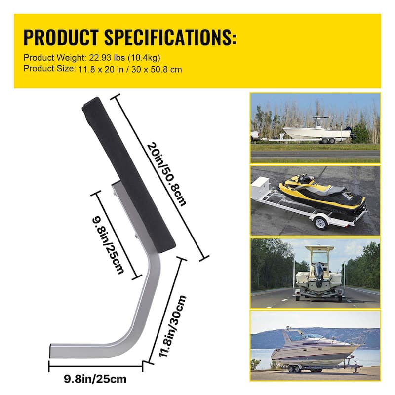 Boat Trailer Guide-ons, One Pair Aluminum Trailer Guide ons, Rust-Resistant Trailer Guides with Adjustable Width
