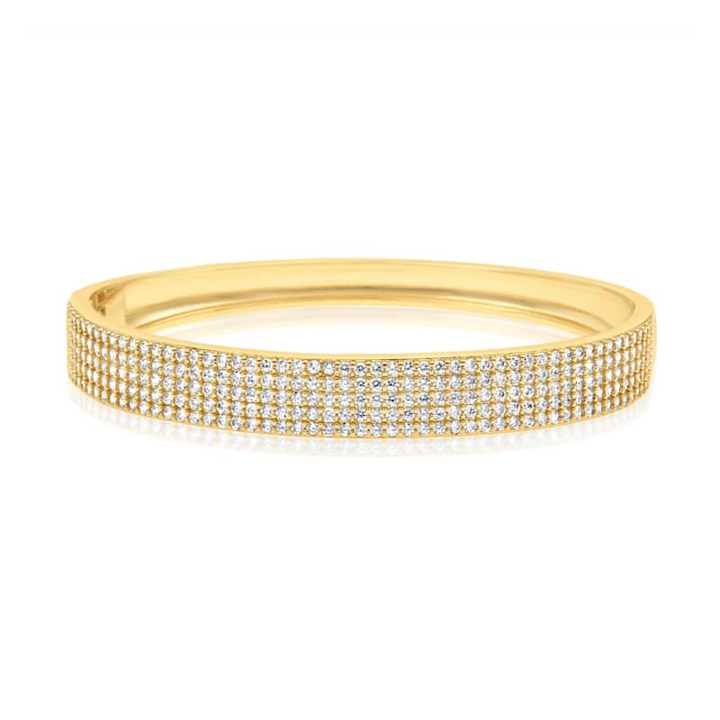 SHYMI Wide Pave Bangle - Gold
