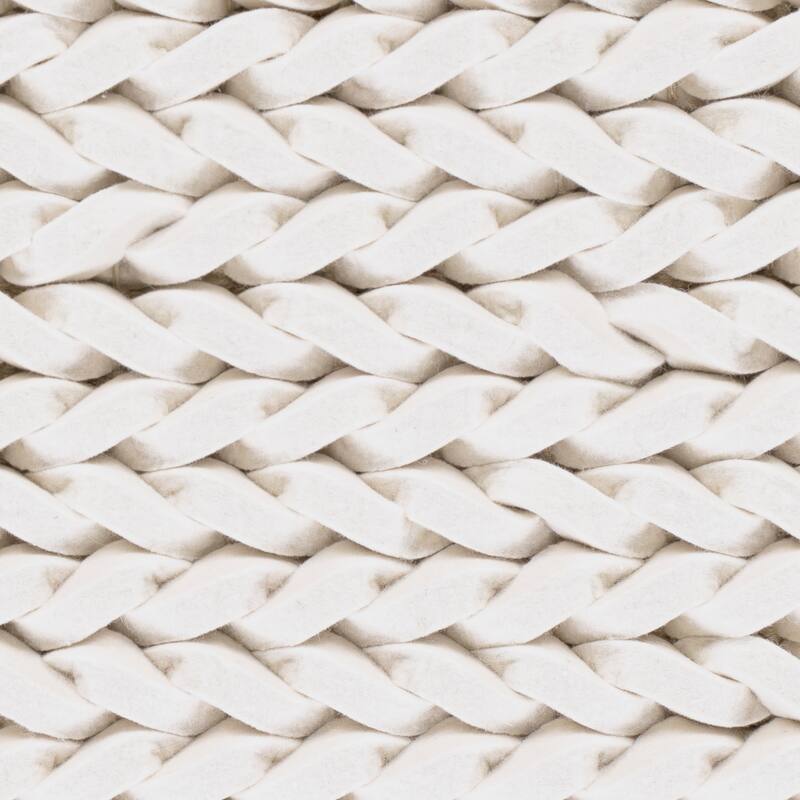 Hand-woven Albali IvoryBraided Texture New Zealand Wool Area Rug - 2' x 3'