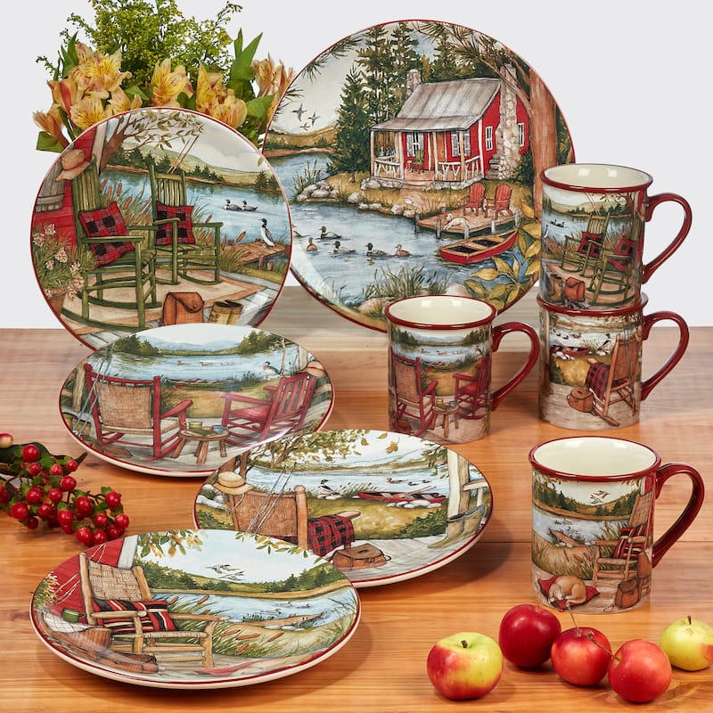 Certified International Lake Retreat 16 pc Dinnerware Set, Service for 4
