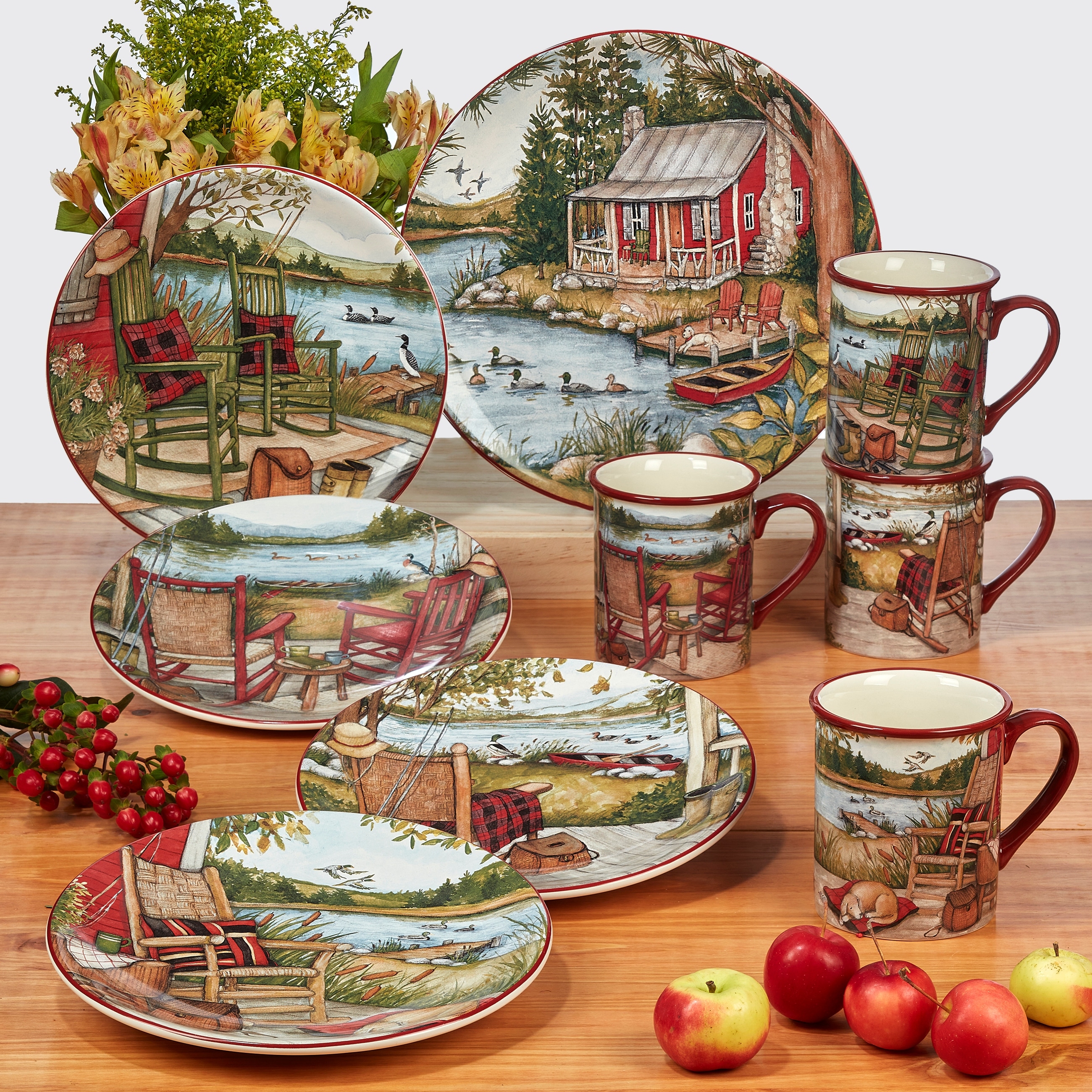 Country style on sale dinnerware sets
