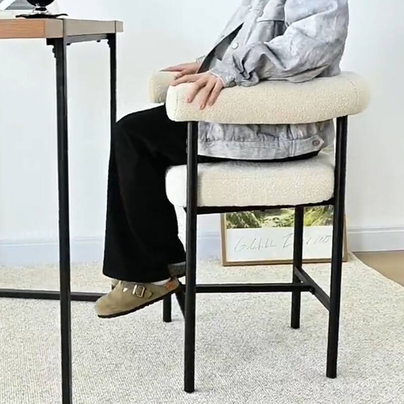 Boucle Counter-Height Bar Stools with Arms(Set of 6)