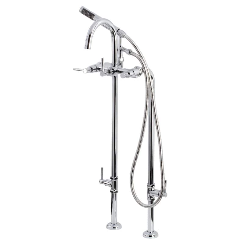 Concord Freestanding Tub Faucet with Supply Line - Polished Chrome