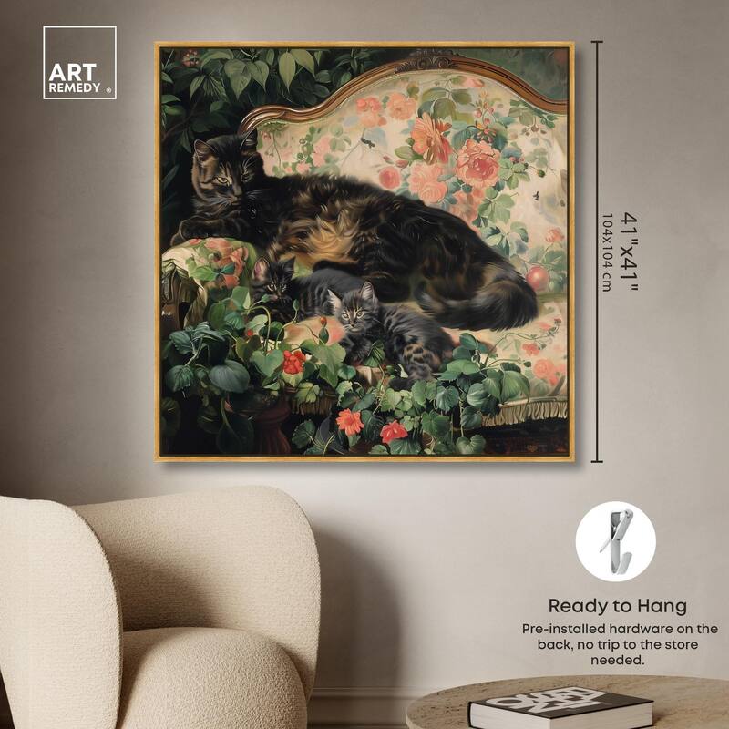 Lounging Cats II Canvas by Art Remedy
