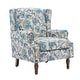 preview thumbnail 39 of 85, 2 Set Transitional Patterned Wingback Accent Chairs with NailHead