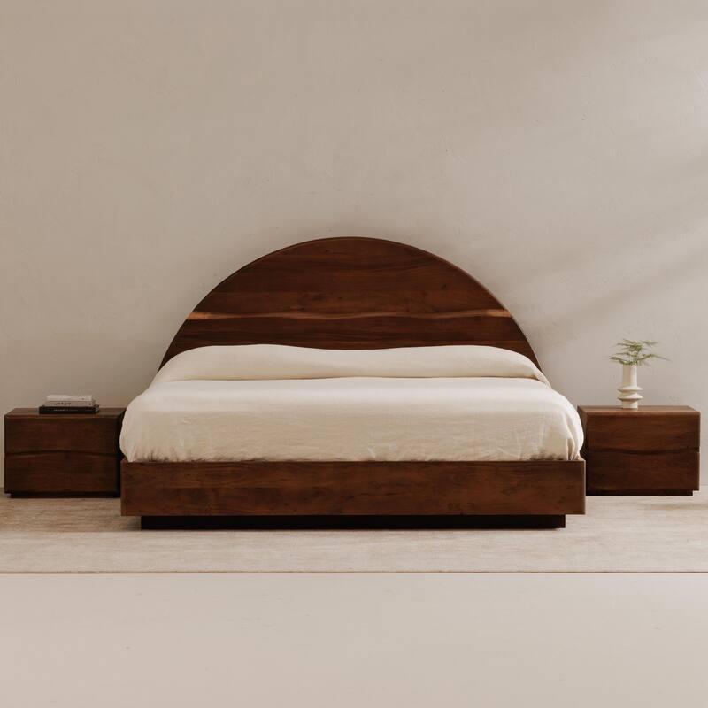 NADAAL STUDIOS Wilder, Wooden Bed With Arched Headboard