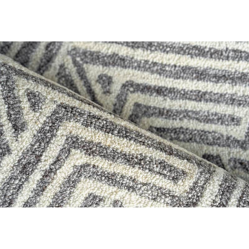 Exquisite Rugs Naturals Handmade Hand-tufted New Zealand Wool on Canvas Gray/Ivory Area Rug