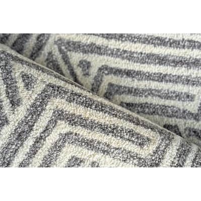 Exquisite Rugs Naturals Handmade Hand-tufted New Zealand Wool on Canvas Gray/Ivory Area Rug