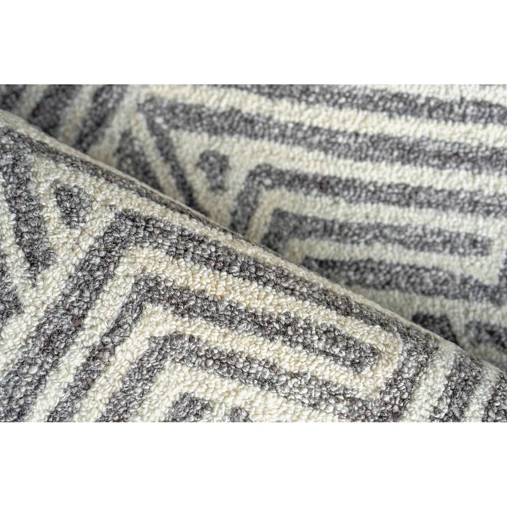 Exquisite Rugs Naturals Handmade Hand-tufted New Zealand Wool on Canvas Gray/Ivory Area Rug