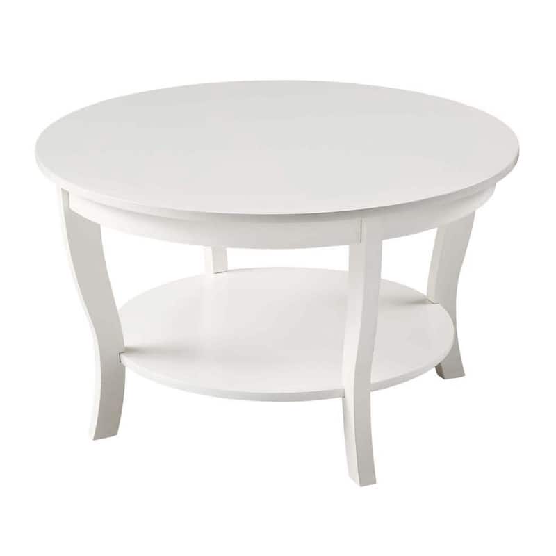 Convenience Concepts American Heritage Round Coffee Table with Shelf