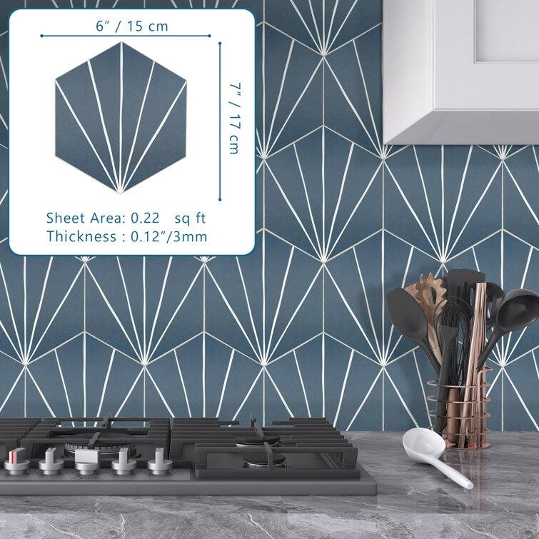 6" x 7" Stone Composite Peel & Stick Mosaic Tile (45 PCS)