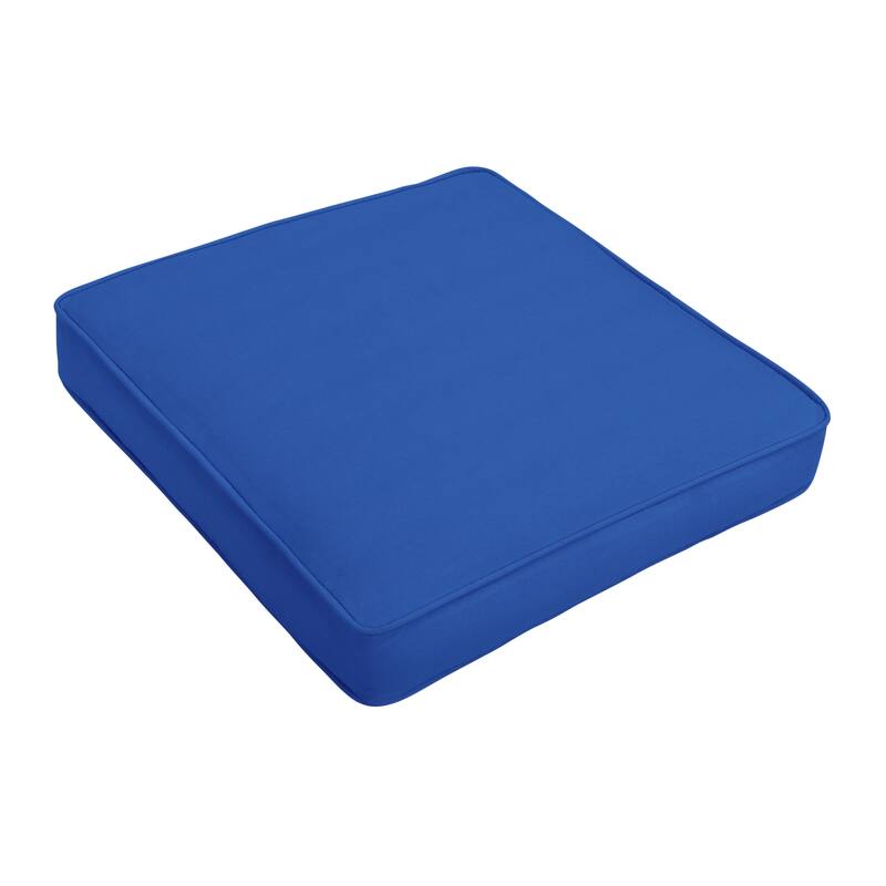 Humble + Haute Valencia Solid Sunbrella Indoor/ Outdoor Corded Chair Cushion, Set of 2 - canvas true blue