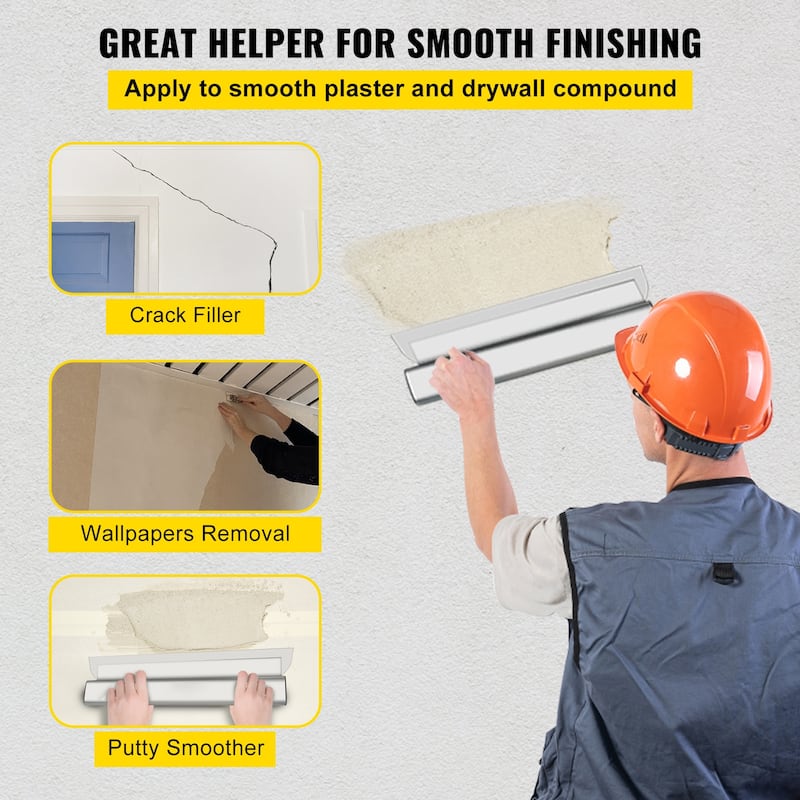 Drywall Skimming Blade Set for Gyprock/Drywall/Wall-Board - ncludes 10 / 16 / 24 in