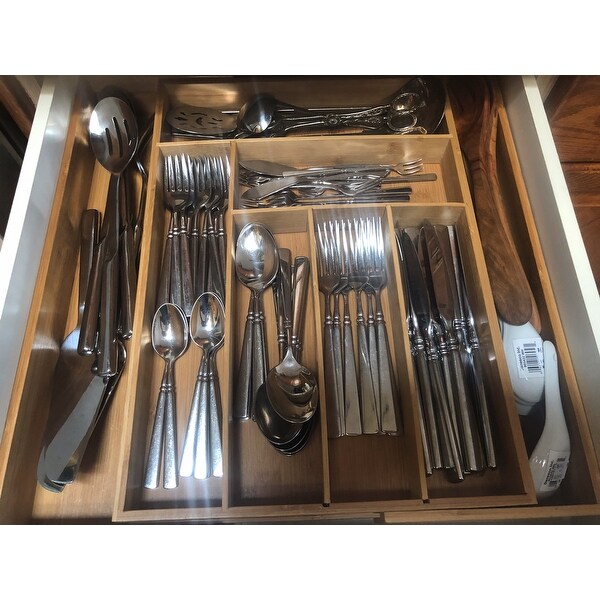 Home Basics Bamboo Expandable Cutlery Tray - Brown ...