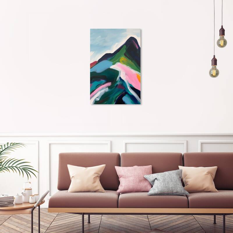 Wynwood Studio Canvas Nature and Landscape Green Mountain Peak Green and Modern & Contemporary Wall Art Canvas Print - 30 x 20