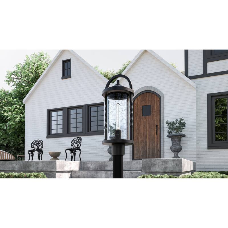 Reece 1-Light Earth Black Outdoor Post Lantern