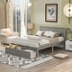 preview thumbnail 1 of 34, Wood Platform Bed with Under-Bed Drawer Gray - Full