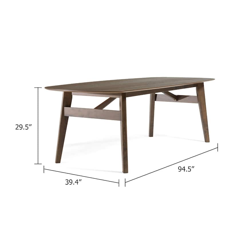 Cid Estele Dining Table, Wenge Brown Solid Wood, Rectangular 95 Inch - Night Wenge Brown
