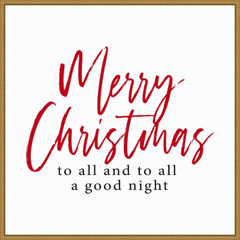 Merry Christmas to All Script by Amanti Art Portfolio Framed Canvas Wall Art