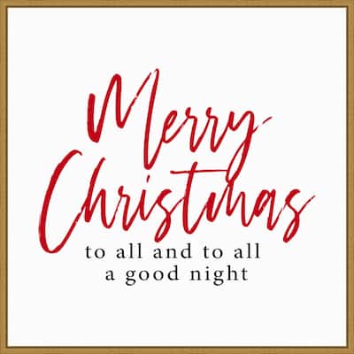Merry Christmas to All Script by Amanti Art Portfolio Framed Canvas Wall Art