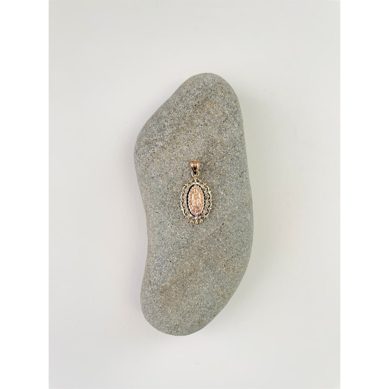 Roberto Martinez 14K Tri-Color Gold Our Lady of Guadalupe Pendant