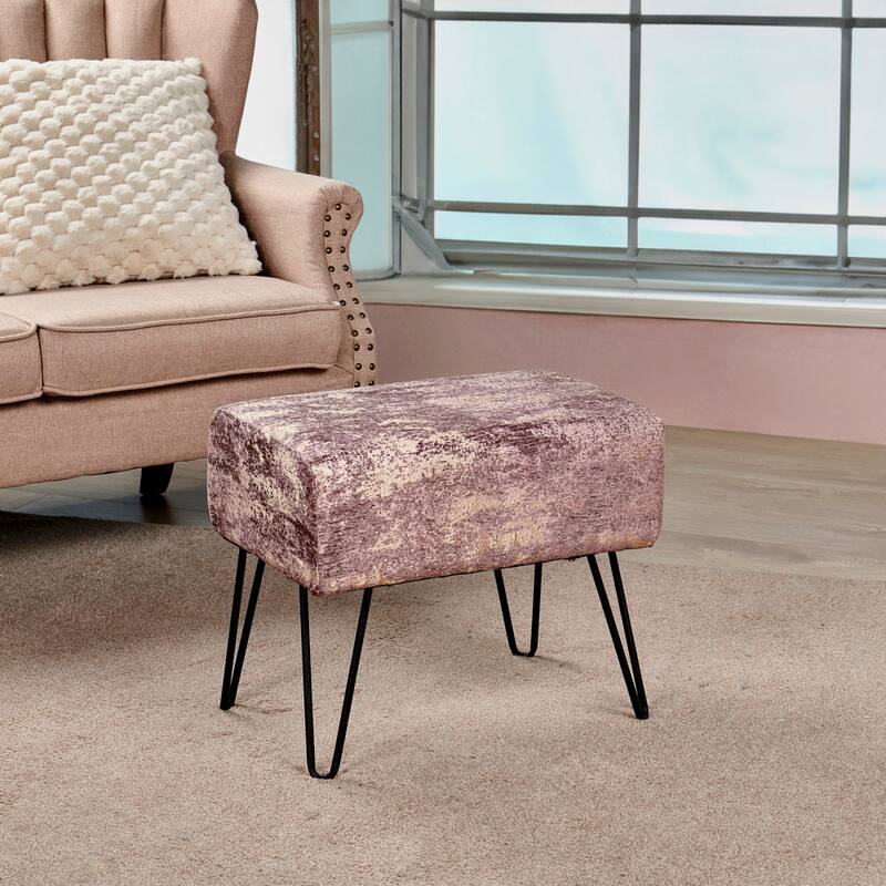 Jacquard Chenille Ottoman