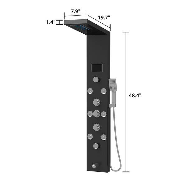 Shower Panel Tower System Rainfall Multi-function Shower Massage Panel 