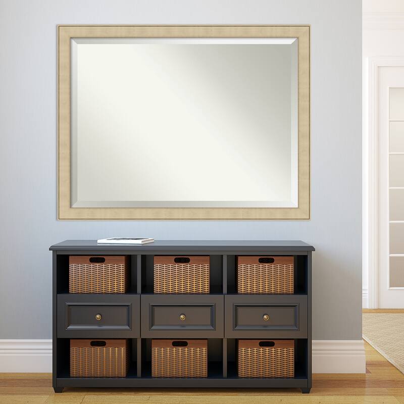 Beveled Bathroom Wall Mirror - Classic Honey Silver Frame - Classic Honey Silver