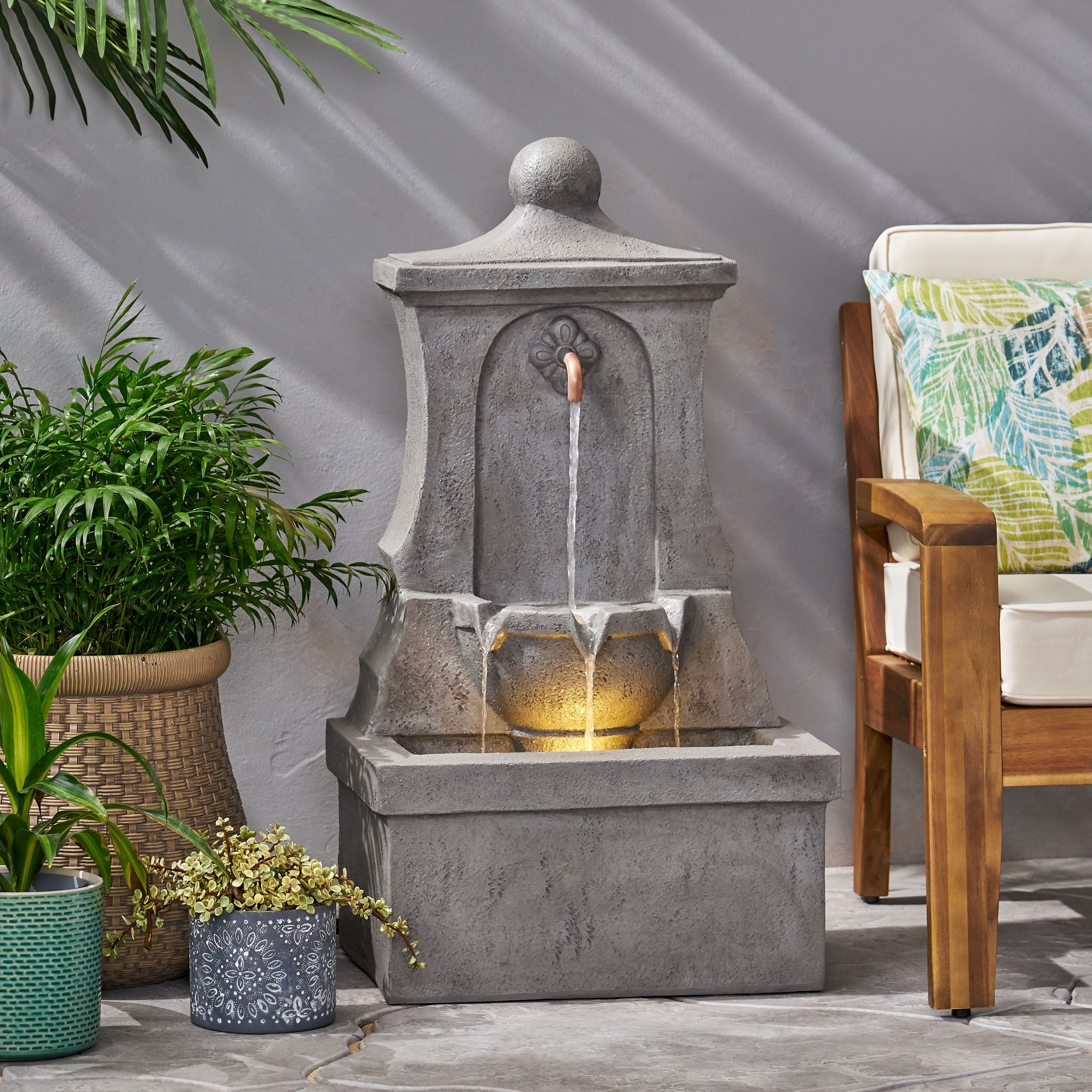 Duffy Outdoor Tier Single Spout Fountain Outdoor by Christopher Knight  Home On Sale Bed Bath  Beyond 32874954