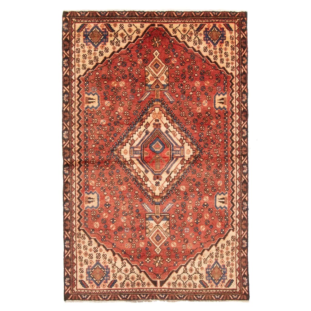 ECARPETGALLERY Hand-knotted Andelz Dark Red Wool Rug - 3'10 x 6'1