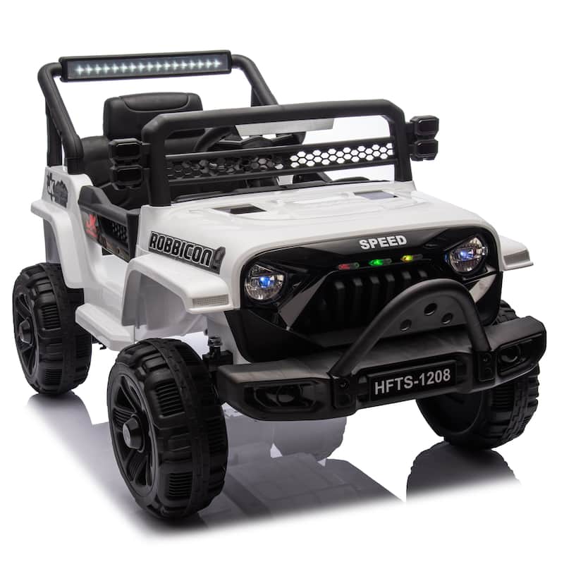 12V Kids Ride On Electric Truck Car W/Parents Control,2WD,4-wheel suspension,Adjustable volume,Microphone jack,Power display,LED