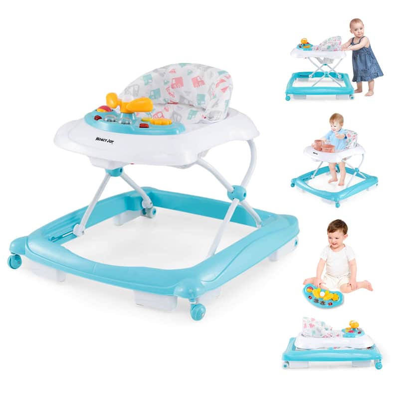 Honeyjoy Foldable Baby Walker with 3 Adjustable Heights Comfy Padded - See Details