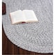 Rustic Farmhouse Braided Cotton Reversible Rounded Area Rug - 4' x 6' - Black & White