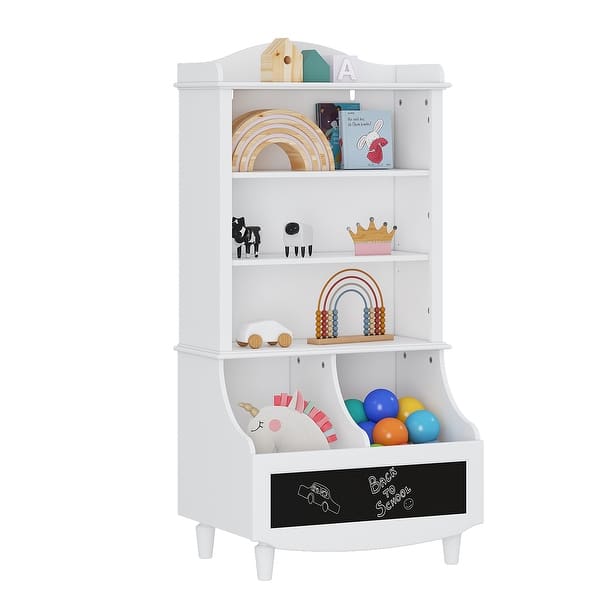 slide 2 of 12, UTEX Kids Bookshelf and Toy Storage Open Bookshelf and Toy Organizer Cabinet White