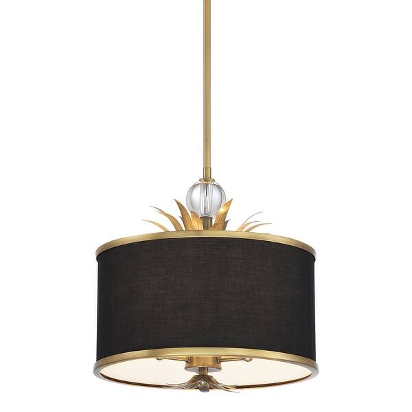 slide 2 of 7, Minka Lavery 4583 Caprio 3 Light 15" Wide Pendant with Fabric Shade