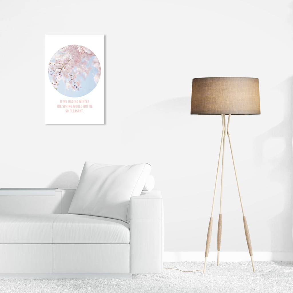 Wynwood Studio Prints Floral and Botanical No Spring No Winter Pink and Light Blue Global Wall Art Canvas Print