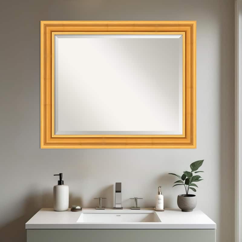 Sierra Beveled Wood Framed Bathroom Vanity Wall Mirror