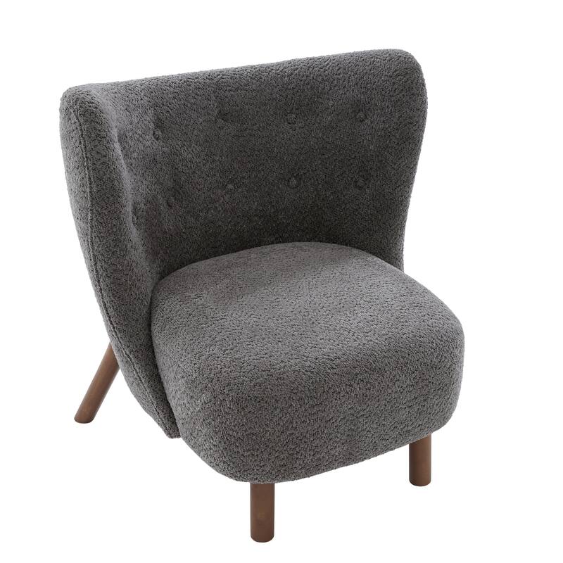 Scott Living - Aurora Modern Upholstered Accent Chair with High-Resilience Seat Cushion, Sculptural Backrest & Solid Wood Legs